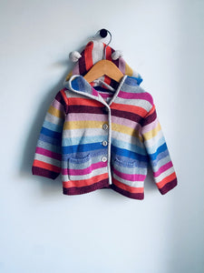 Gap | Striped Knit Button Hoodie (12-18M)