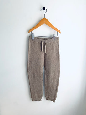 H&M | Organic Cotton Textured Knit Pants Taupe (3-4Y)