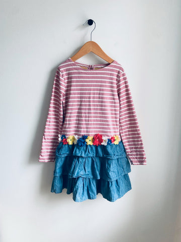 Mini Boden | Striped Floral Dress (7-8Y)