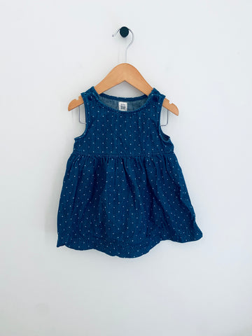 Gap | Denim Polka Dot Sleeveless Dress (18-24M)