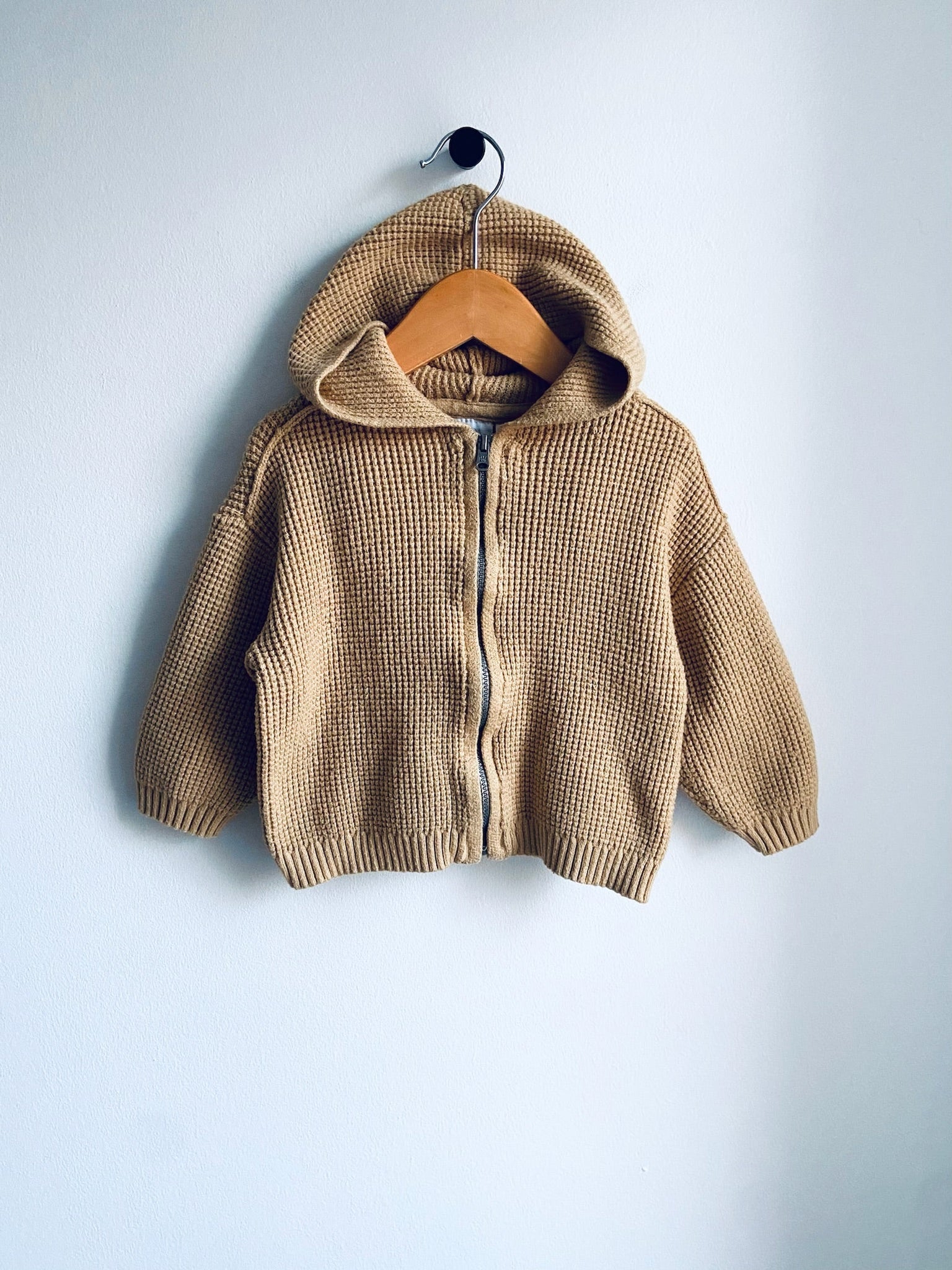 Zara | Mustard Knit Zip Up Hoodie (12-18M)