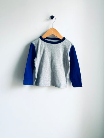 Gap | Grey/Blue Long Sleeve T-Shirt (2Y)