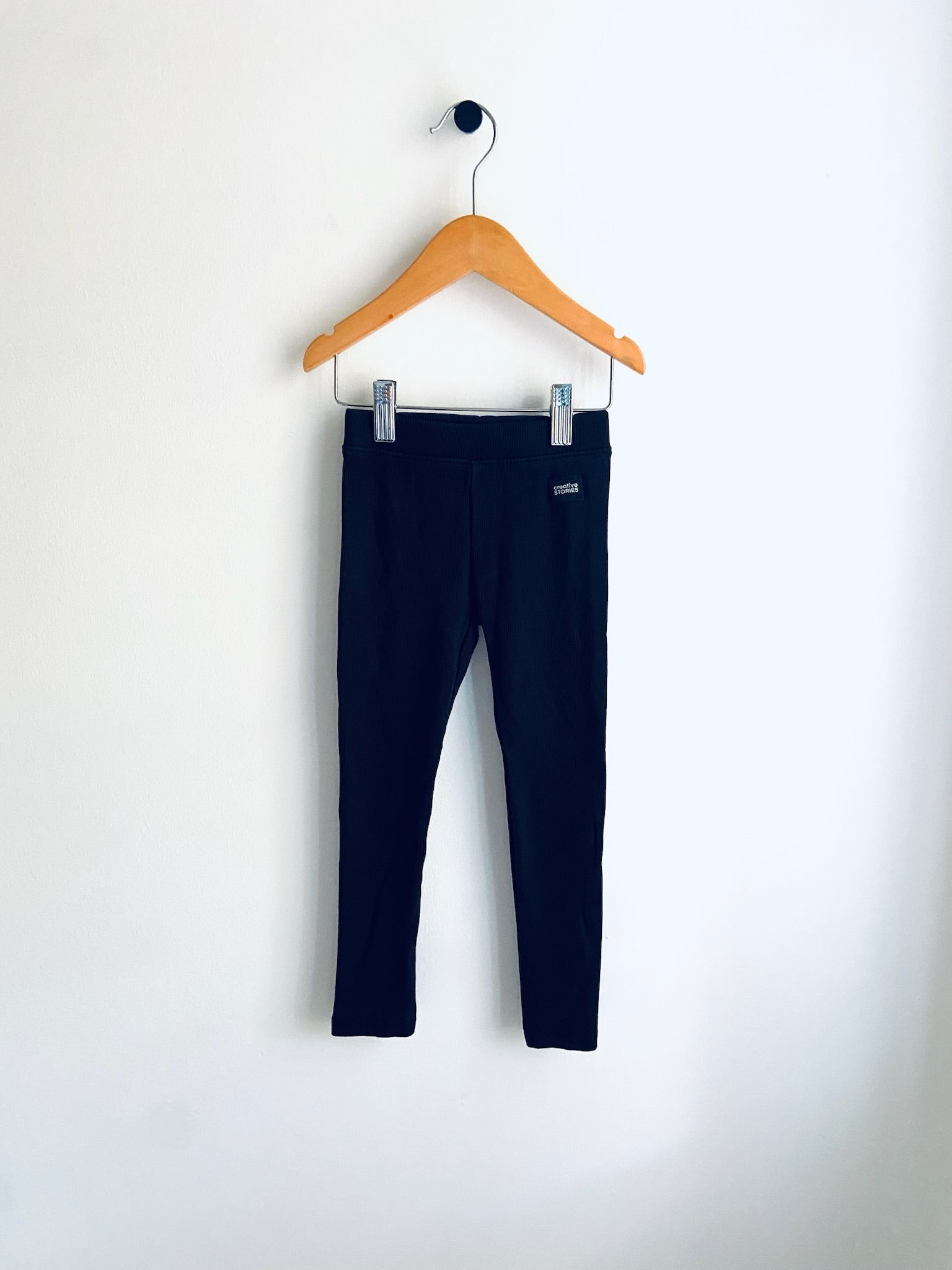 Zara | Black Basic Ribbed Tights (5Y) | Bundle of 2