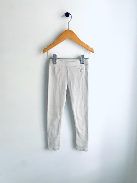 Zara | Beige Basic Ribbed Tights (5Y) | Bundle of 2