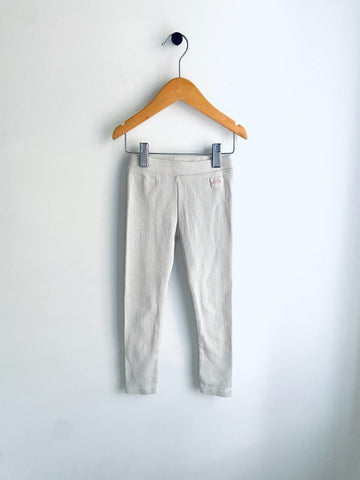 Zara | Beige Basic Ribbed Tights (5Y) | Bundle of 2