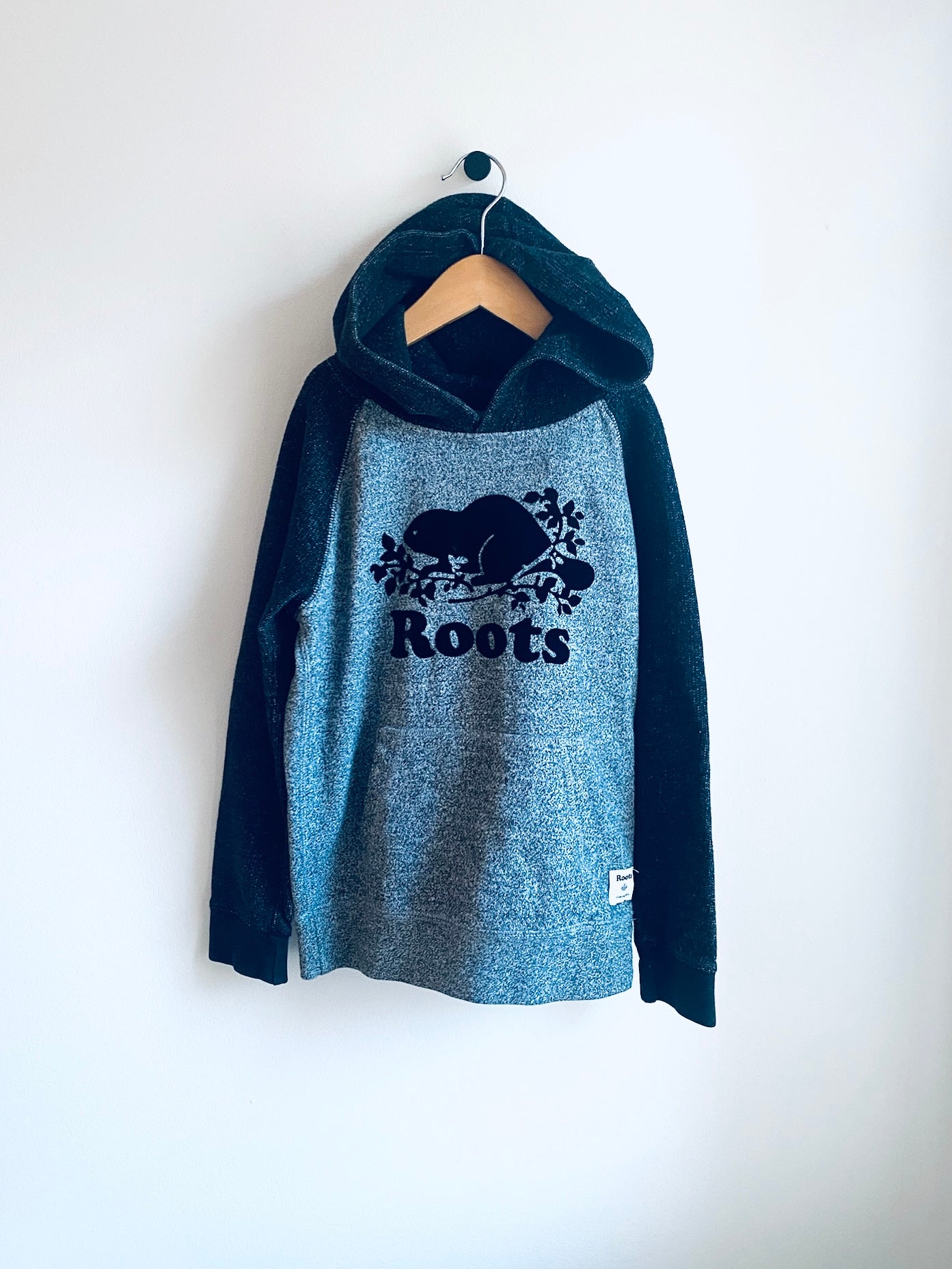 Roots | Black and Grey Pepper Pullover Hoodie (7-8Y)