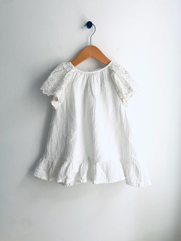 MNG | Flutter Sleeve Eyelet Dress (3-4Y)
