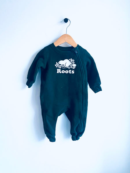 Roots | Varsity Green Original Cooper Beaver Romper (6-12M)