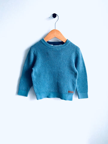 H&M | Teal Blue Waffle Sweater (18-24M)