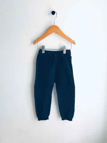 H&M | Organic Cotton Textured Knit Pants Navy (2-3Y)