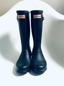 Hunter | Big Kids Original Rain Boots Black (Size 2 Youth)