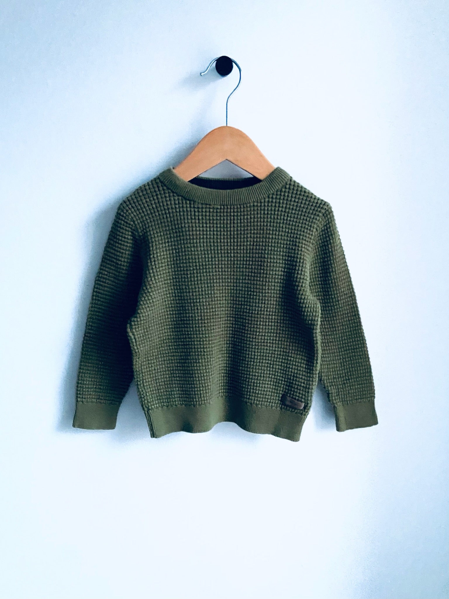 H&M | Army Green Waffle Sweater (18-24M)