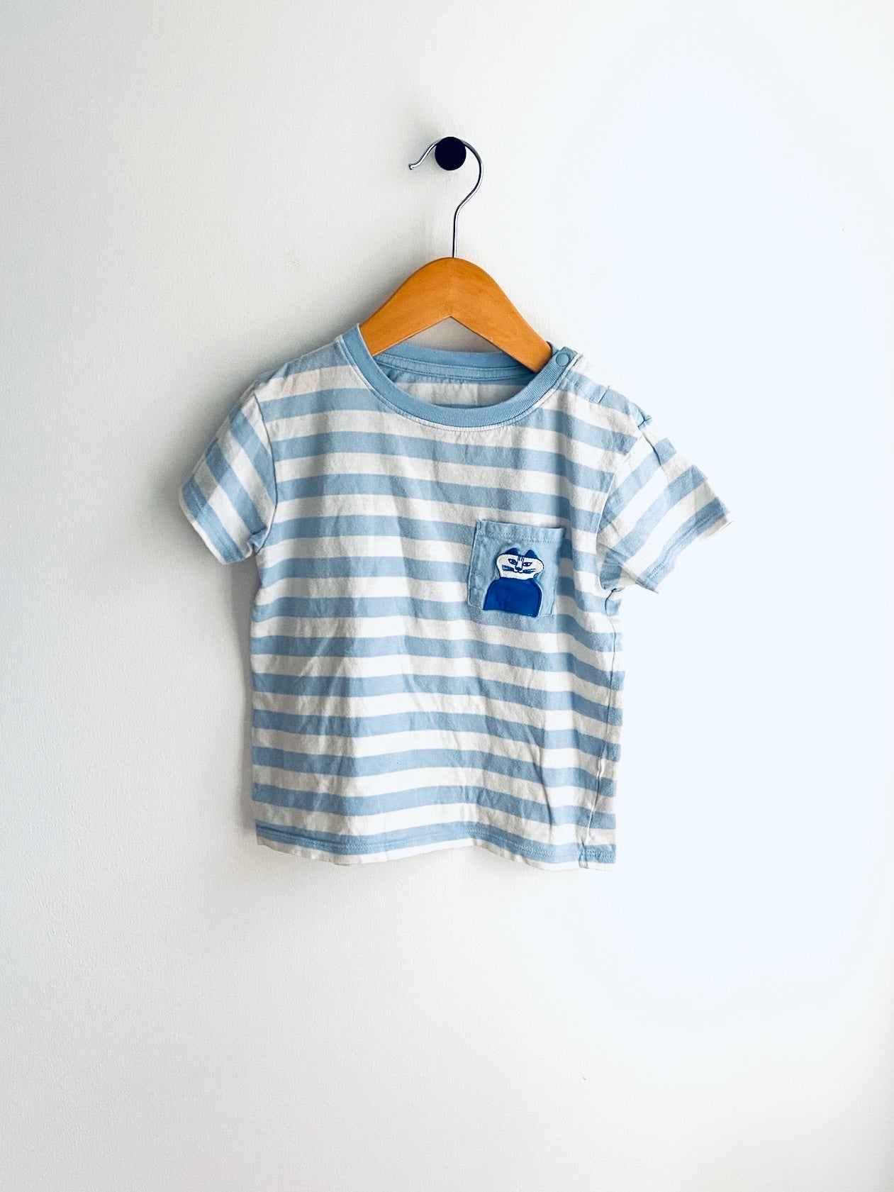 Uniqlo | Striped Cat Pocket T-Shirt (3Y)