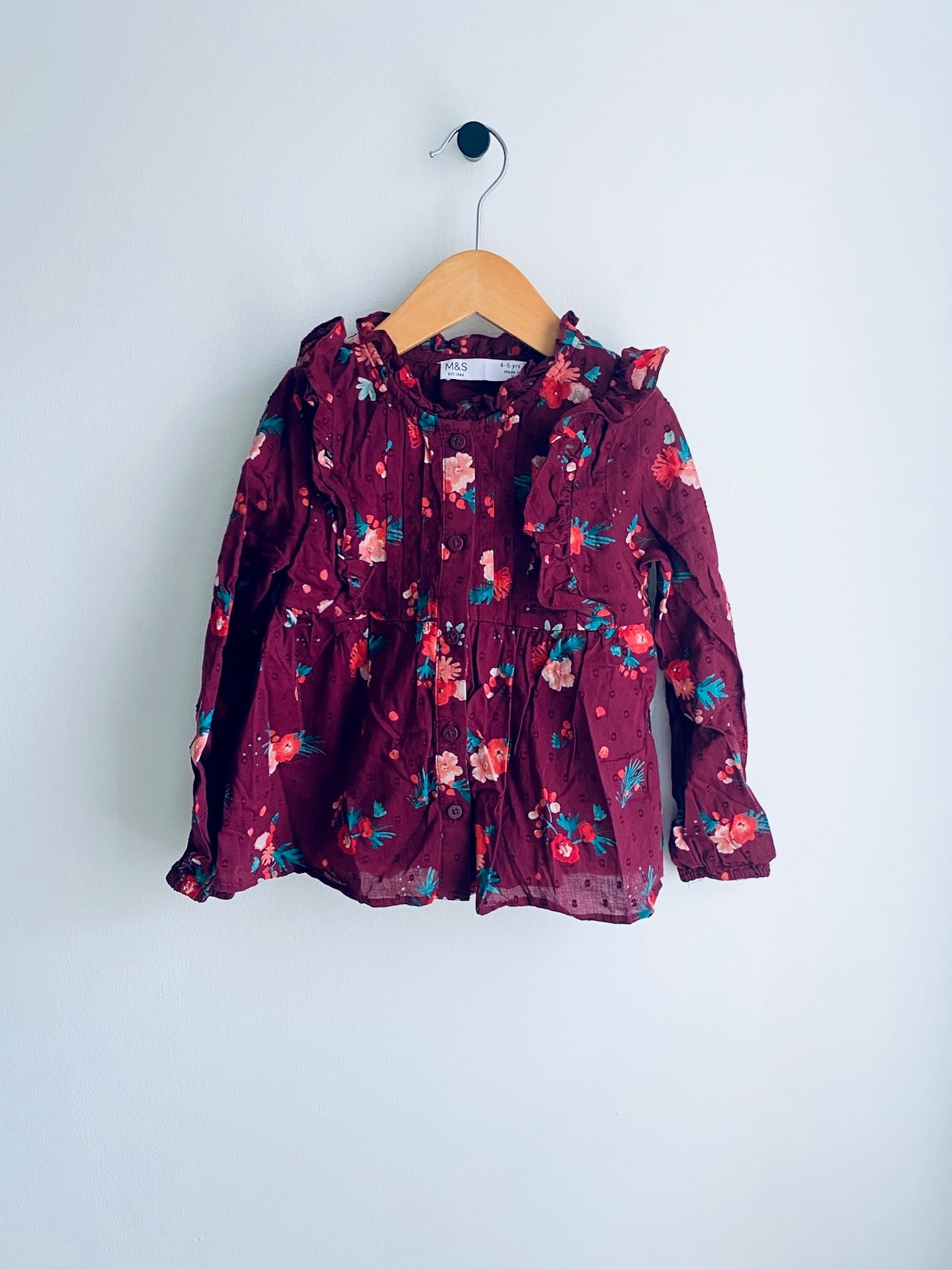 Marks & Spencer | Floral Print Pleated Shirt (4-5Y)
