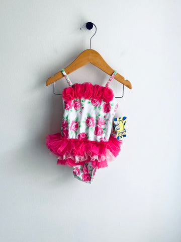 Little Me | Floral Print One-Piece Swimsuit with Ruffles (2Y) | BNWT