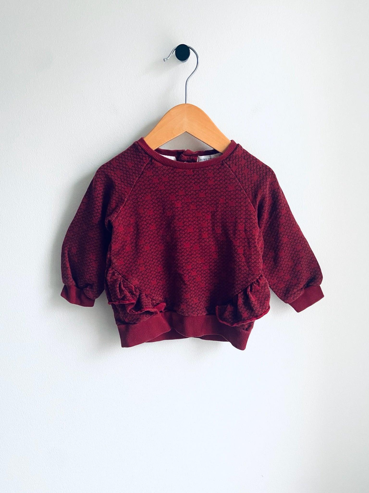Miles Baby | Patterned Crewneck with Ruffles (12M)
