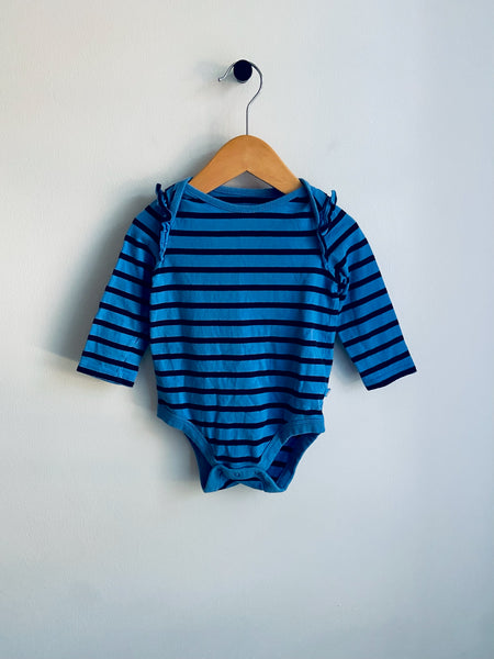 Gap | Long Sleeve Striped Onesie (6-12M)